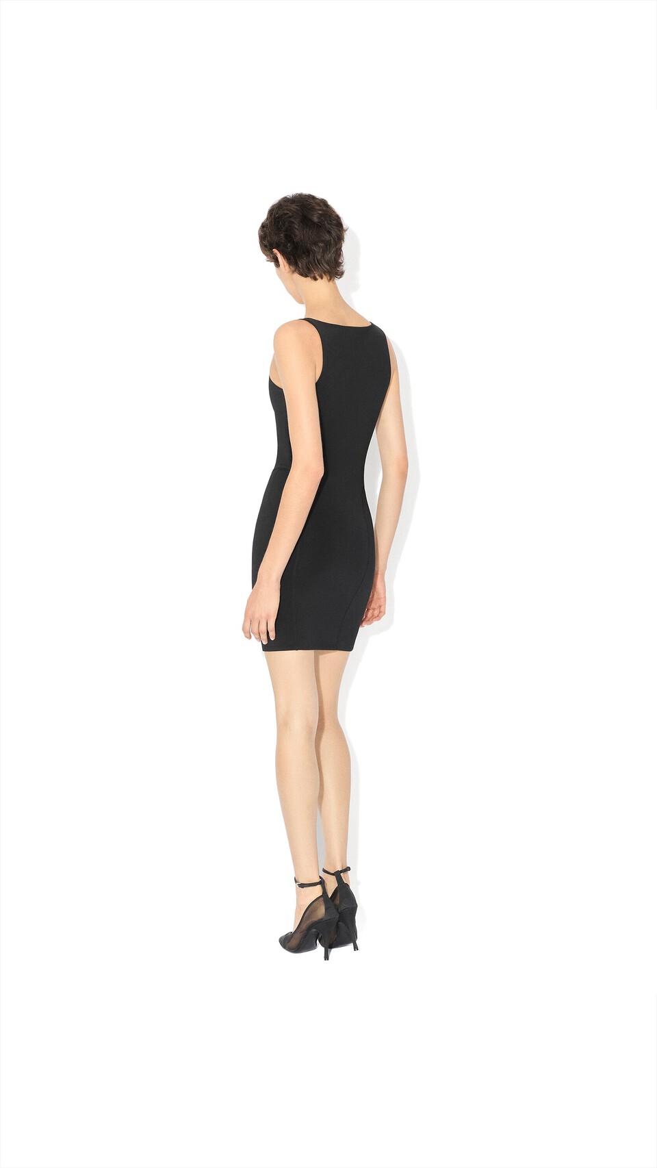 ALA&Iuml;A MINI ABITO BODY CONSCIOUS IN MAGLIA DI SETA NERO - View 3
