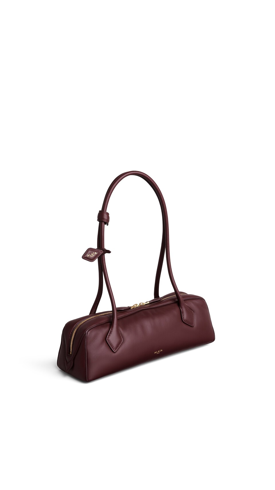 ALA&Iuml;A LE TECKEL MEDIUM BAG IN PADDED LEATHER GARNET RED - View 2