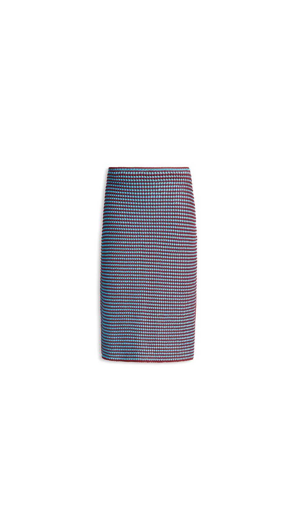 ALA&Iuml;A CROCHET KNIT SKIRT BURGUNDY/BLUE
