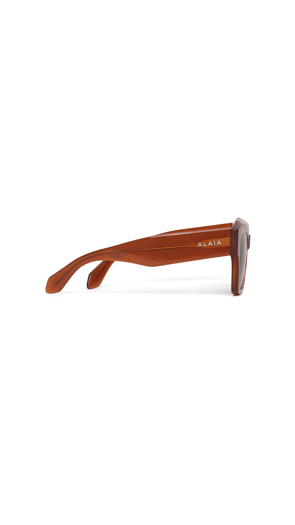 ALA&Iuml;A MELTED SQUARE SUNGLASSES CHESTNUT - View 2