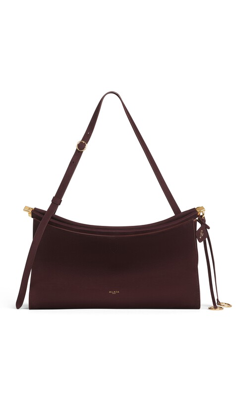 ALA&Iuml;A LE CLICK POCKET 35 BAG IN NUBUCK BORDEAUX
