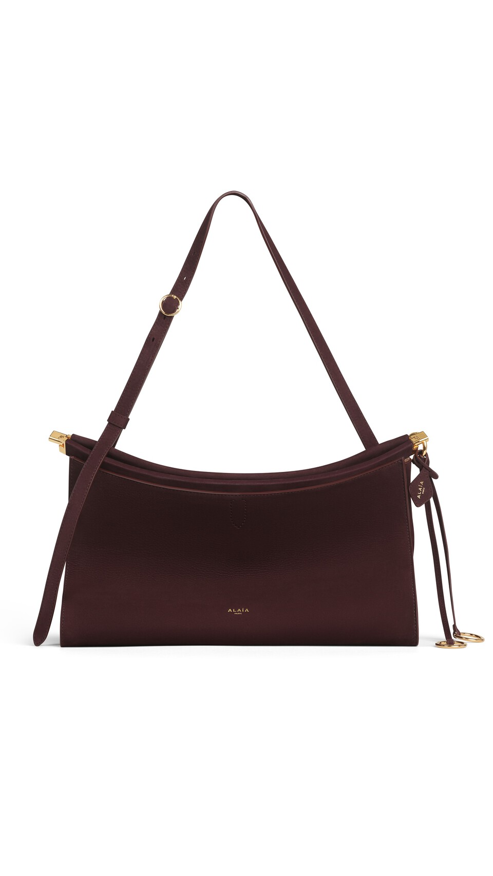 ALA&Iuml;A LE CLICK POCKET 35 BAG IN NUBUCK BORDEAUX