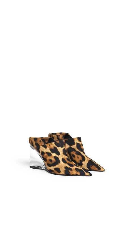 ALA&Iuml;A INVISIBLE MULES IN PRINTED TWILL DARK/CARAMEL - View 2