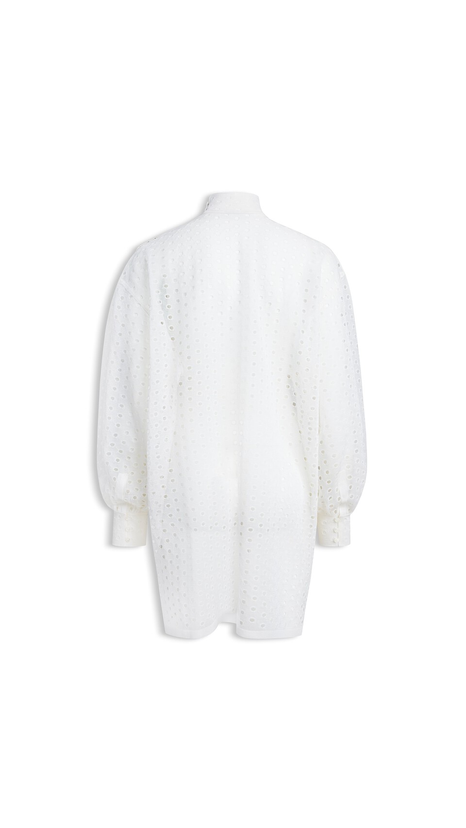 ALA&Iuml;A KNITTED EYELETS TUNIC WHITE - View 5