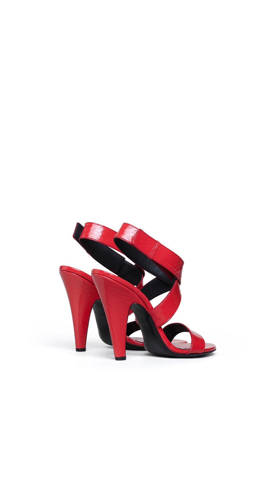 ALA&Iuml;A CONE SANDALS IN AYERS LEATHER BURNT ORANGE - View 3