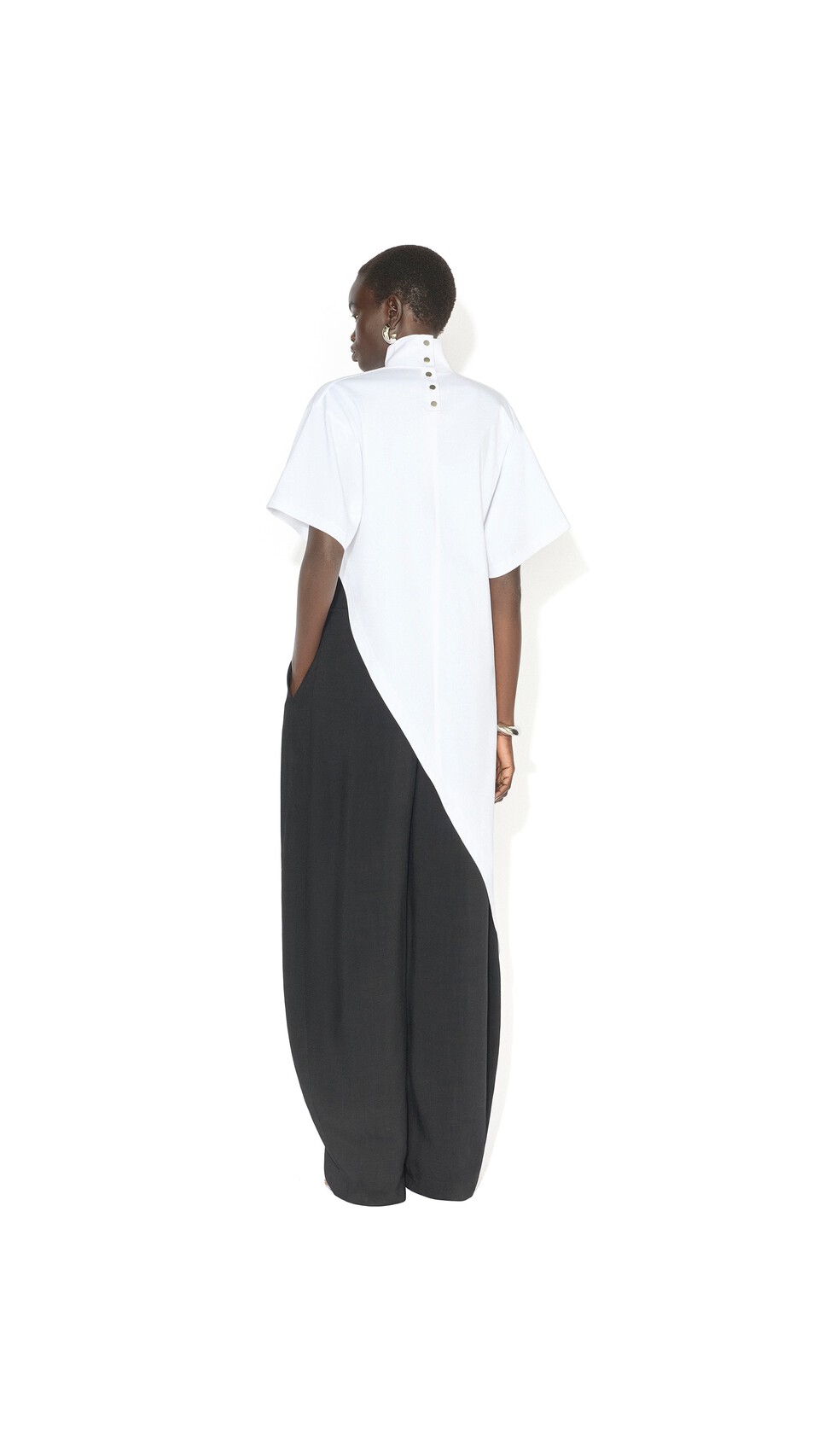 ALA&Iuml;A TRIANGLE COTTON JERSEY T-SHIRT WHITE - View 3