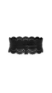 BLACK - ALA&Iuml;A BUSTIER BELT IN VIENNE WAVE CALFSKIN