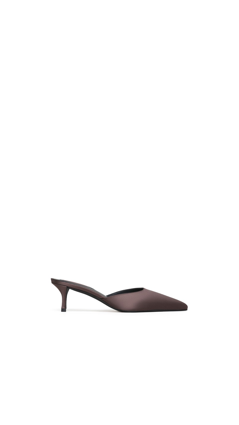 ALA&Iuml;A LE C&OElig;UR MULES IN SATIN DARK BROWN