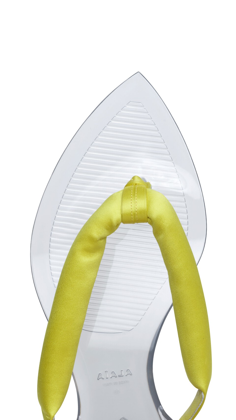ALA&Iuml;A INVISIBLE THONG IN SATIN LEMON YELLOW - View 3
