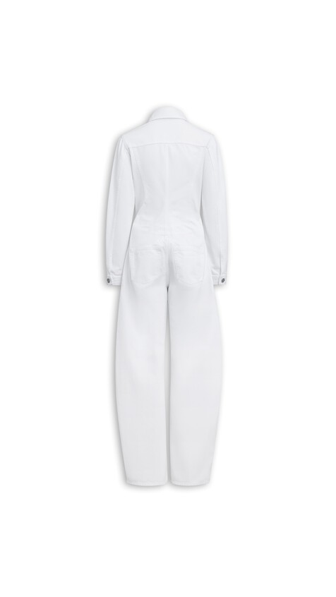 ALA&Iuml;A ROUND DENIM JUMPSUIT WHITE - View 2