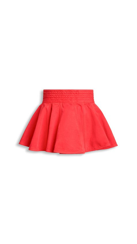 ALA&Iuml;A DENIM PEPLUM BELT VERMILION RED