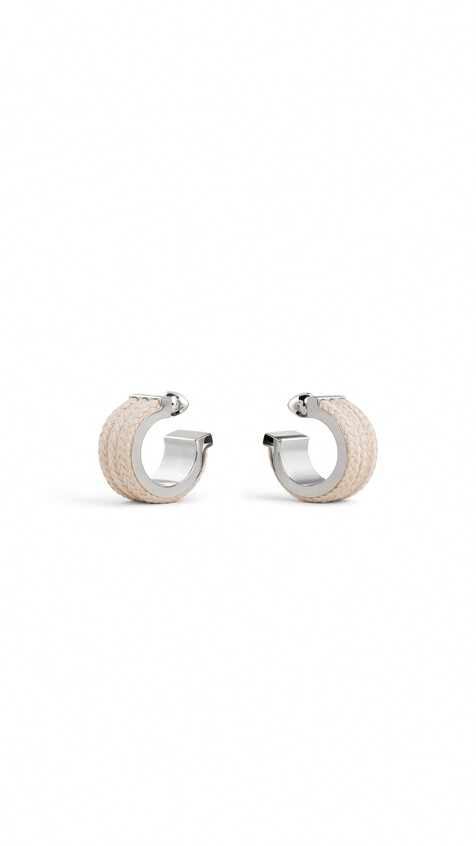 ALA&Iuml;A COTTON CORD WIDE HOOPS NATURAL