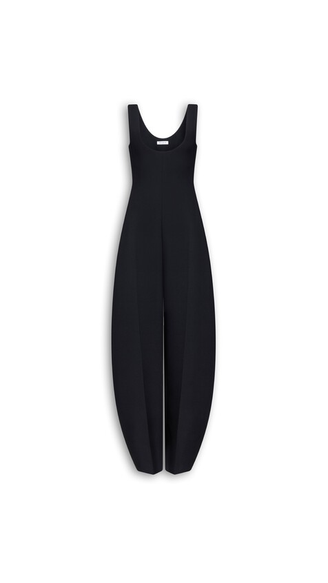 ROUND CREPE WOOL JUMPSUIT