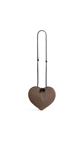 BROWN - ALA&Iuml;A LE C&OElig;UR BAG IN PAPER STRAW