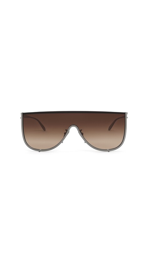 ALA&Iuml;A MASK SUNGLASSES IN METAL BROWN/BLACK