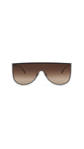 BROWN/BLACK - ALA&Iuml;A MASK SUNGLASSES IN METAL