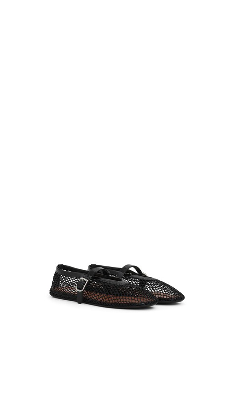 ALA&Iuml;A BALLET FLATS IN FISHNET BLACK - View 2