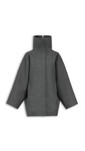 ANTHRACITE - ALA&Iuml;A LAYERED WOOL COAT