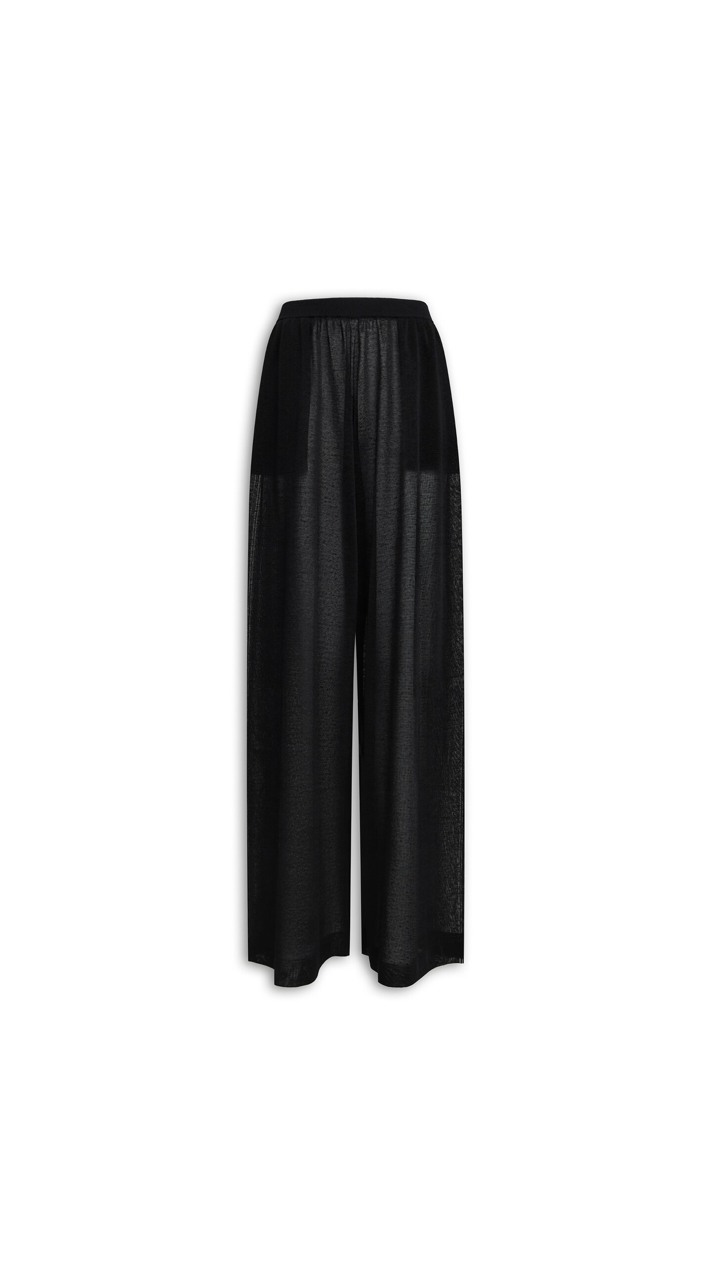 ALA&Iuml;A FLUID SILK LINEN PANTS BLACK