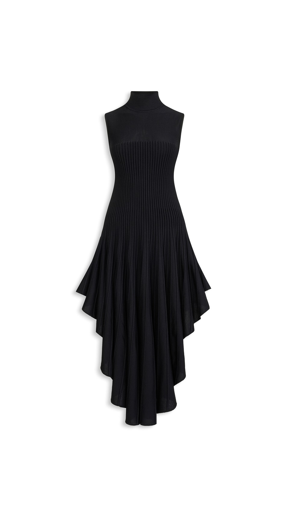 ALA&Iuml;A SCULPTING POINTED DRESS BLACK