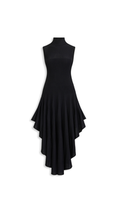 BLACK - ALA&Iuml;A SCULPTING POINTED DRESS