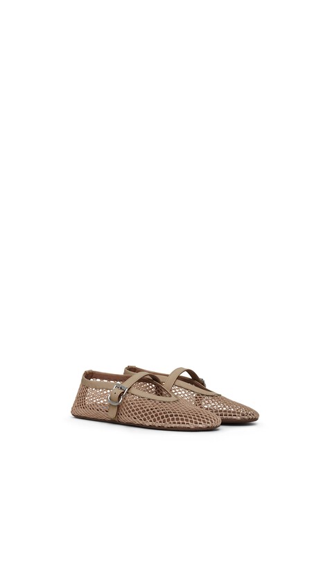 ALA&Iuml;A BALLET FLATS IN FISHNET LIGHT NUDE - View 2