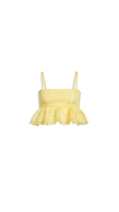 PALE YELLOW - ALA&Iuml;A SHINY CRINOLINE TOP