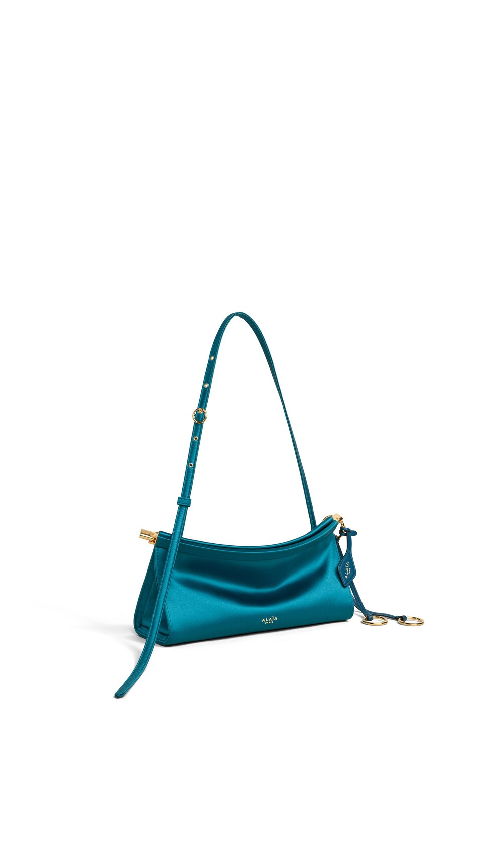 ALA&Iuml;A LE CLICK EAST WEST SMALL BAG IN SATIN EMERALD - View 2