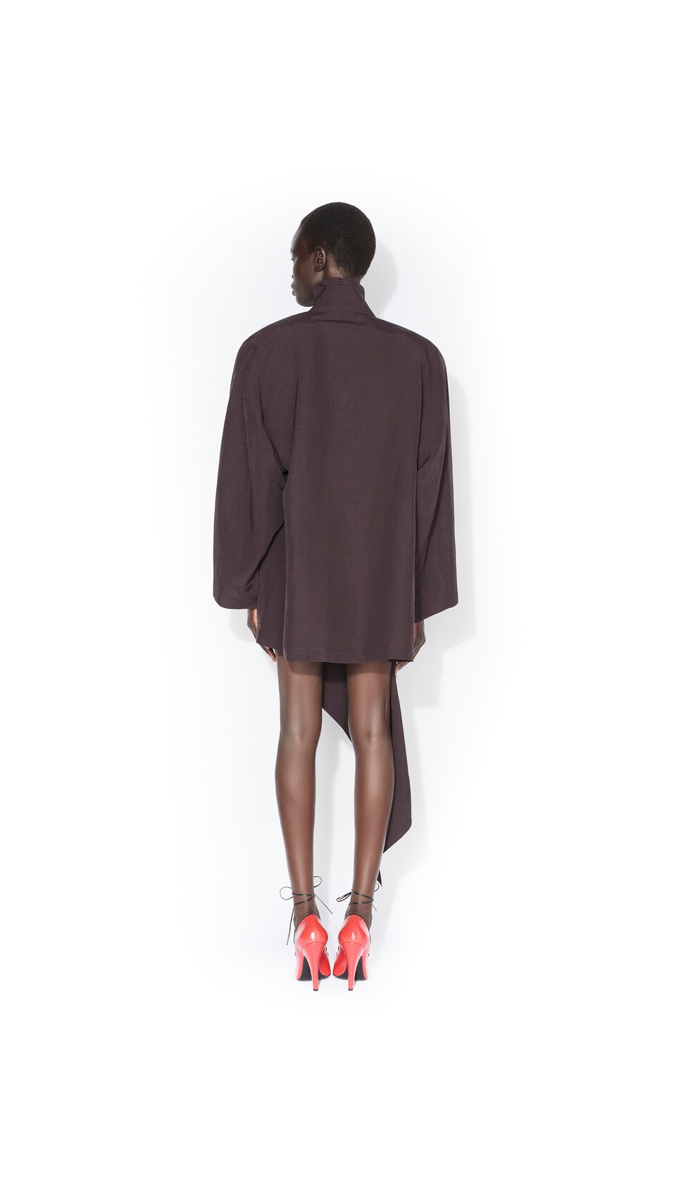 ALA&Iuml;A POPLIN POINTED SKIRT EGGPLANT - View 3