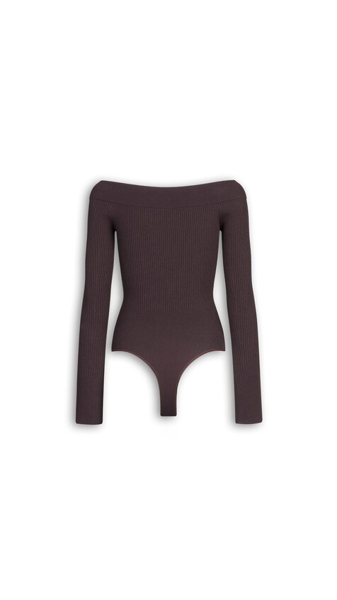 KNIT OFF-SHOULDER BODYSUIT