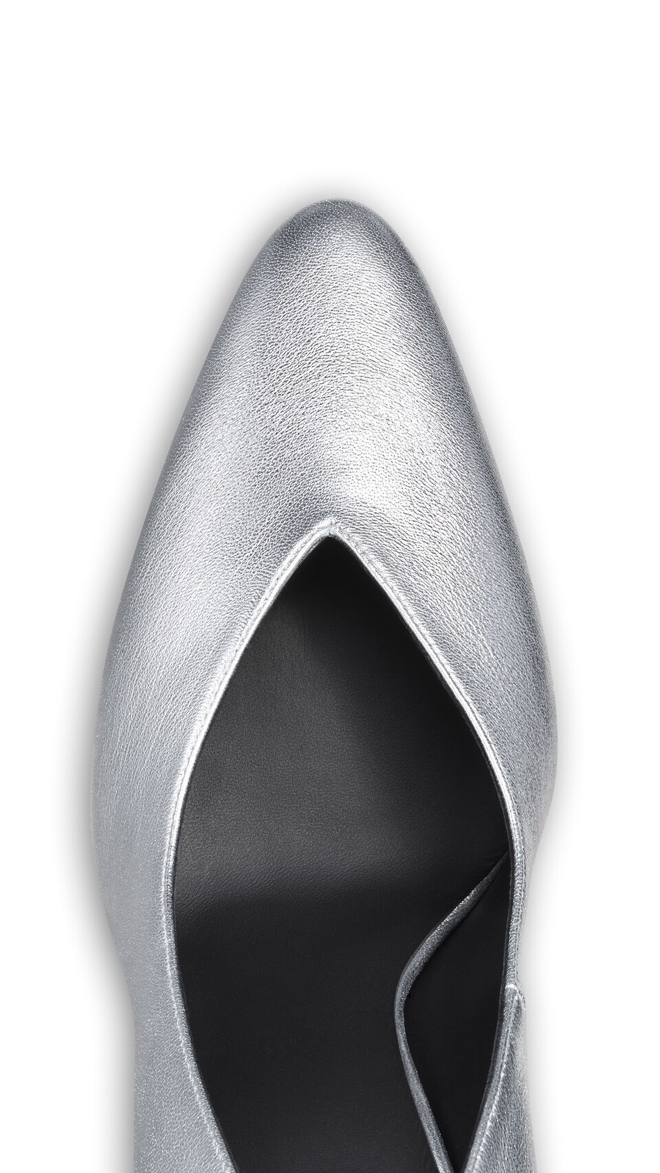 ALA&Iuml;A CONE PUMPS IN LAMINATED LEATHER WHITE SILVER - View 4