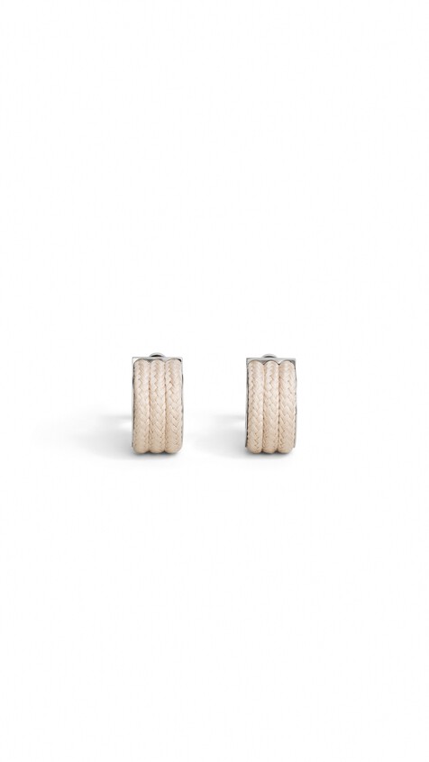ALA&Iuml;A COTTON CORD WIDE HOOPS NATURAL - View 2