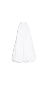 WHITE - ALA&Iuml;A BALLOON POPLIN DRESS