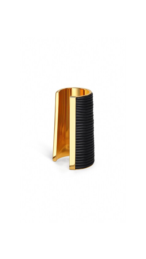 ALA&Iuml;A BOBINE LARGE CUFF BLACK/GOLD - View 2