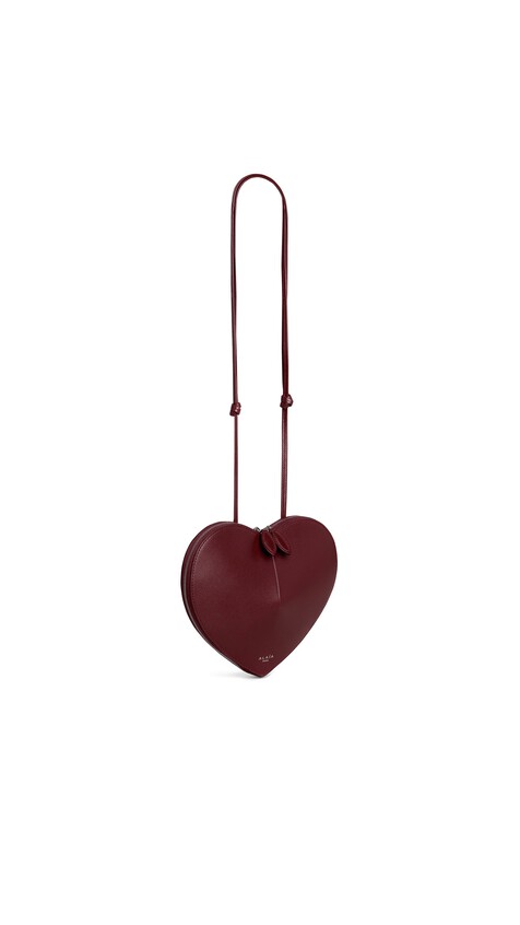 ALA&Iuml;A LE C&OElig;UR BAG IN CALFSKIN GARNET RED - View 2