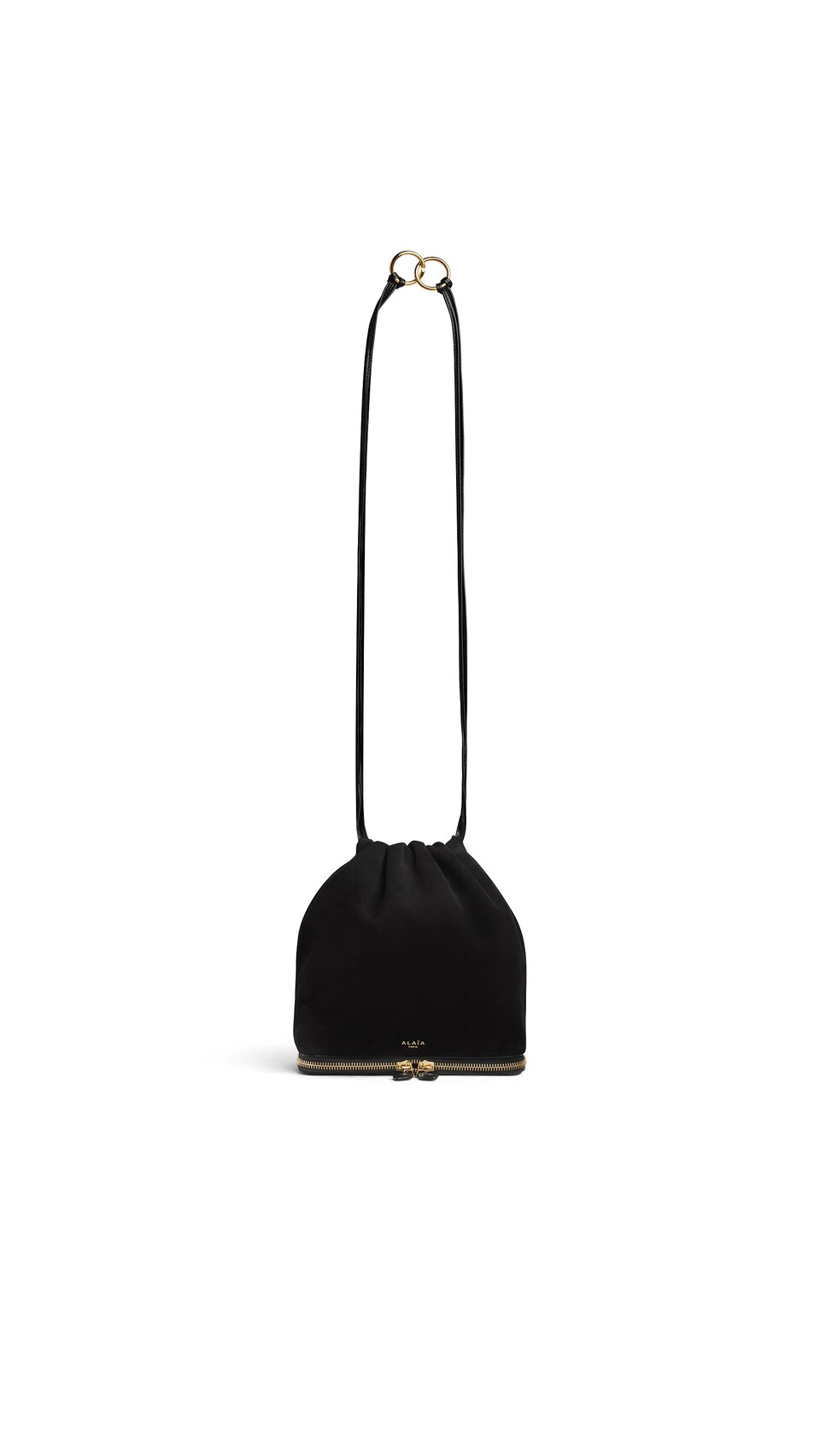 ALA&Iuml;A LE POCHON BAG IN SUEDE BLACK