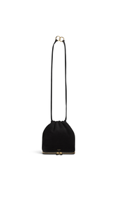 BLACK - ALA&Iuml;A LE POCHON BAG IN SUEDE