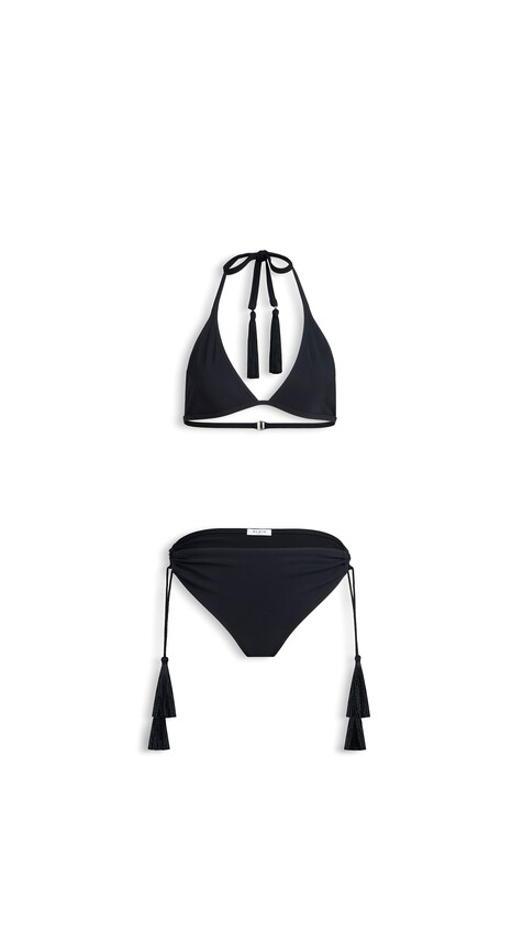ALA&Iuml;A TASSEL BIKINI SET BLACK