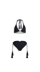BLACK - ALA&Iuml;A TASSEL BIKINI SET