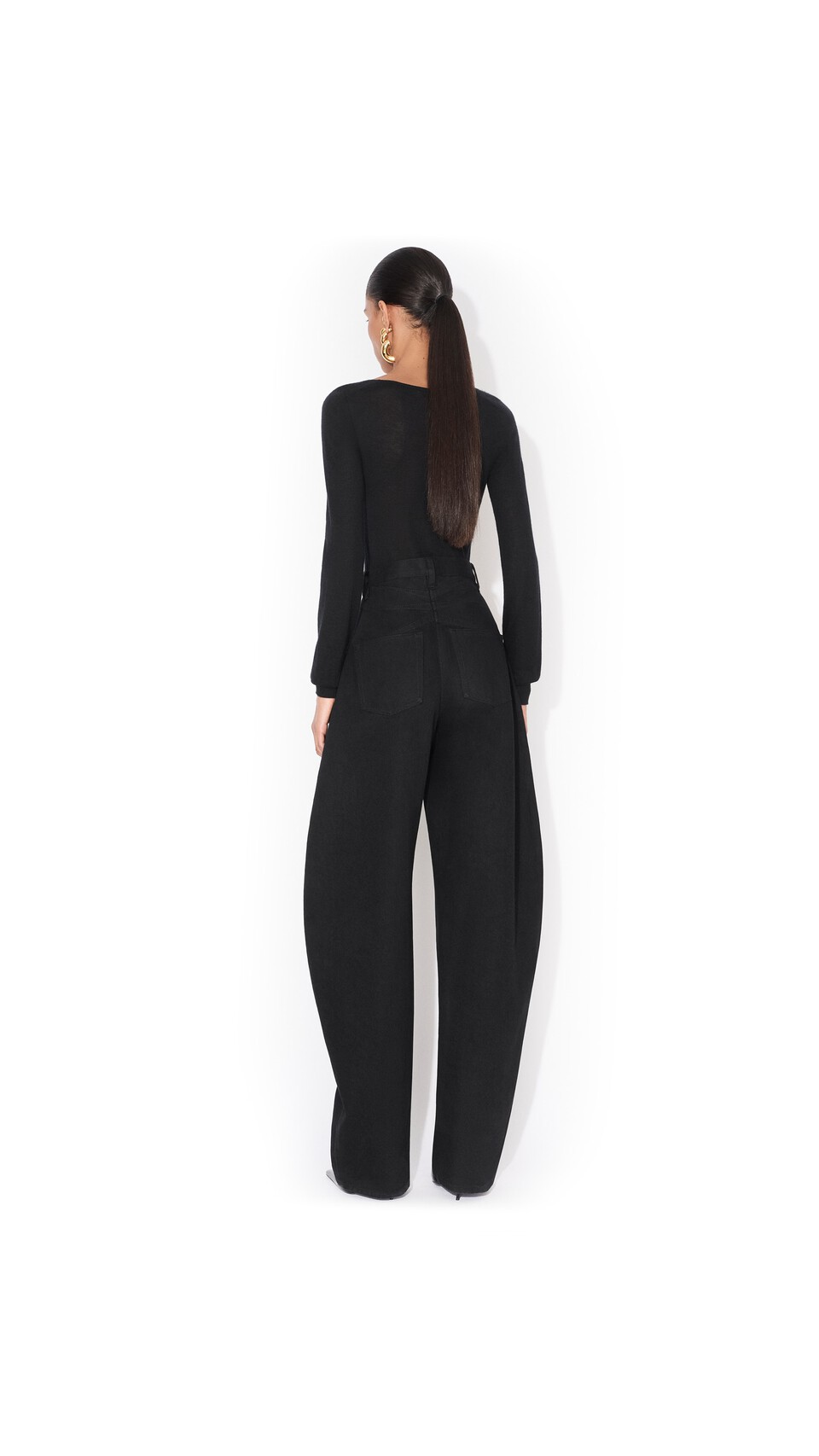 ALA&Iuml;A SECOND-SKIN CASHMERE BODYSUIT BLACK - View 3