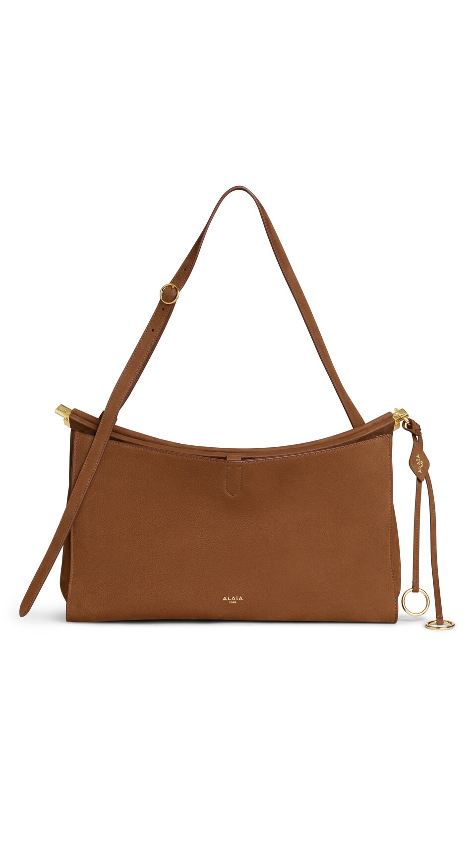 ALA&Iuml;A LE CLICK POCKET 35 BAG IN NUBUCK BROWN