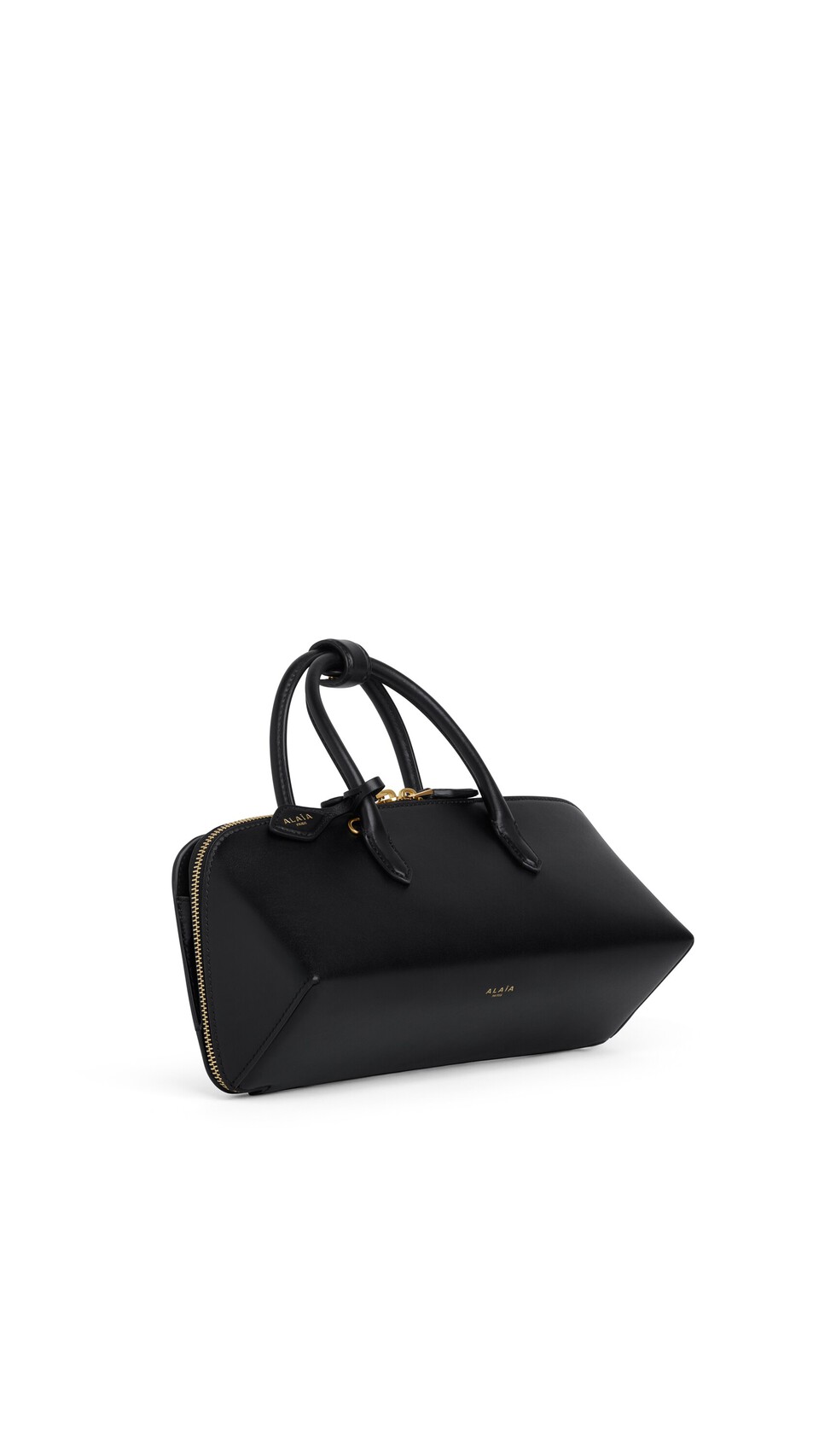 ALA&Iuml;A DELTA SMALL BAG IN BOX CALFSKIN BLACK - View 2