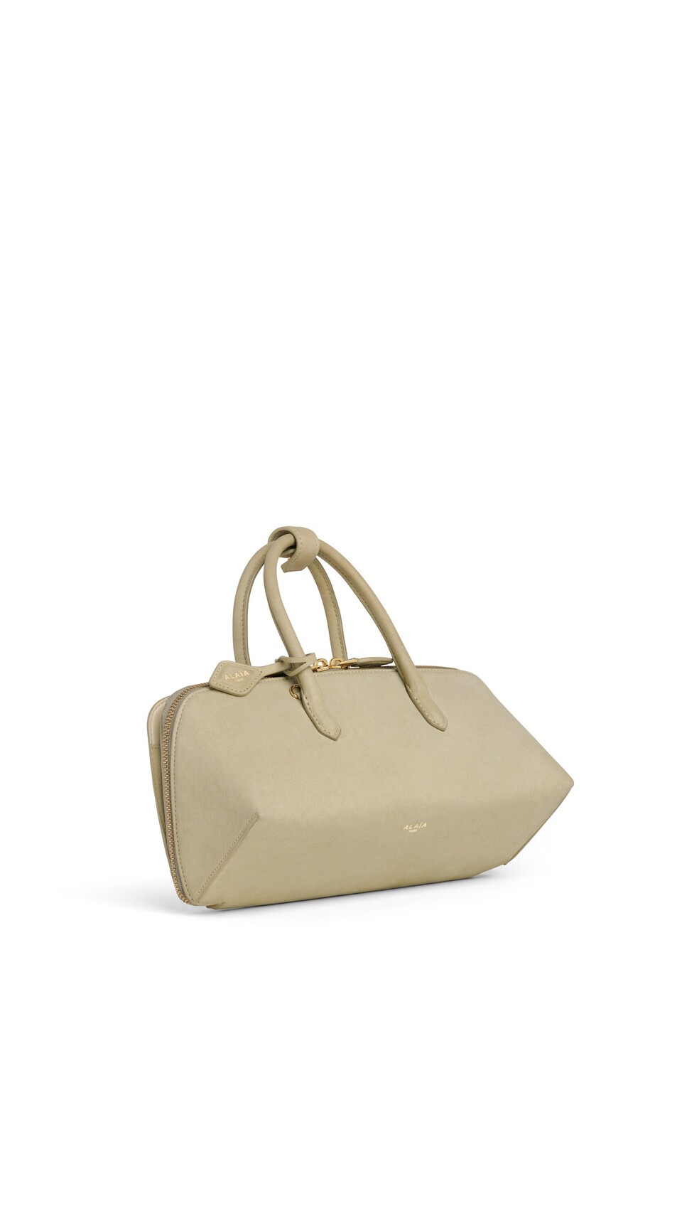 ALA&Iuml;A DELTA SMALL BAG IN NUBUCK ALMOND GREEN - View 2