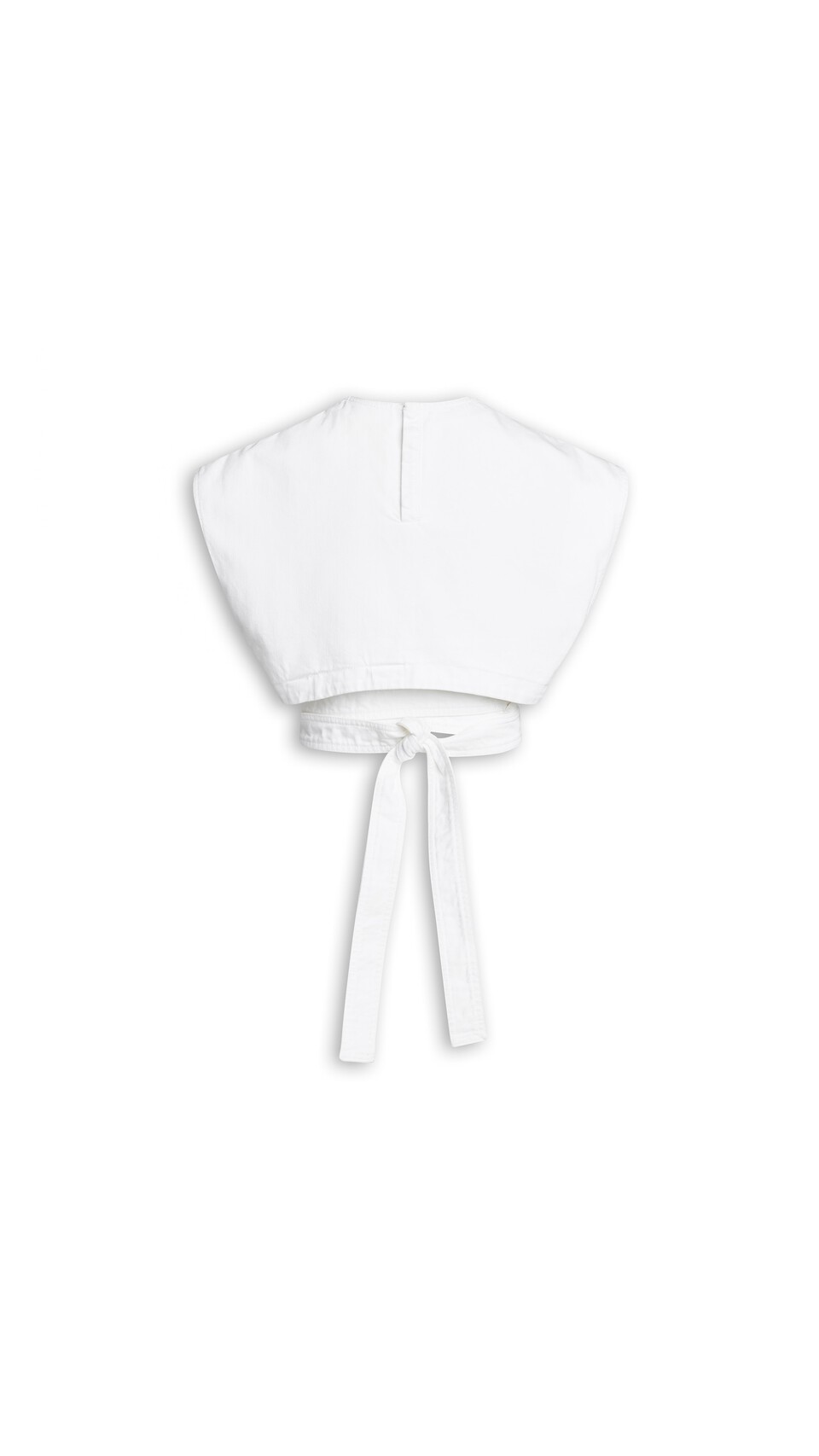 ALA&Iuml;A BELTED DENIM TOP WHITE - View 4