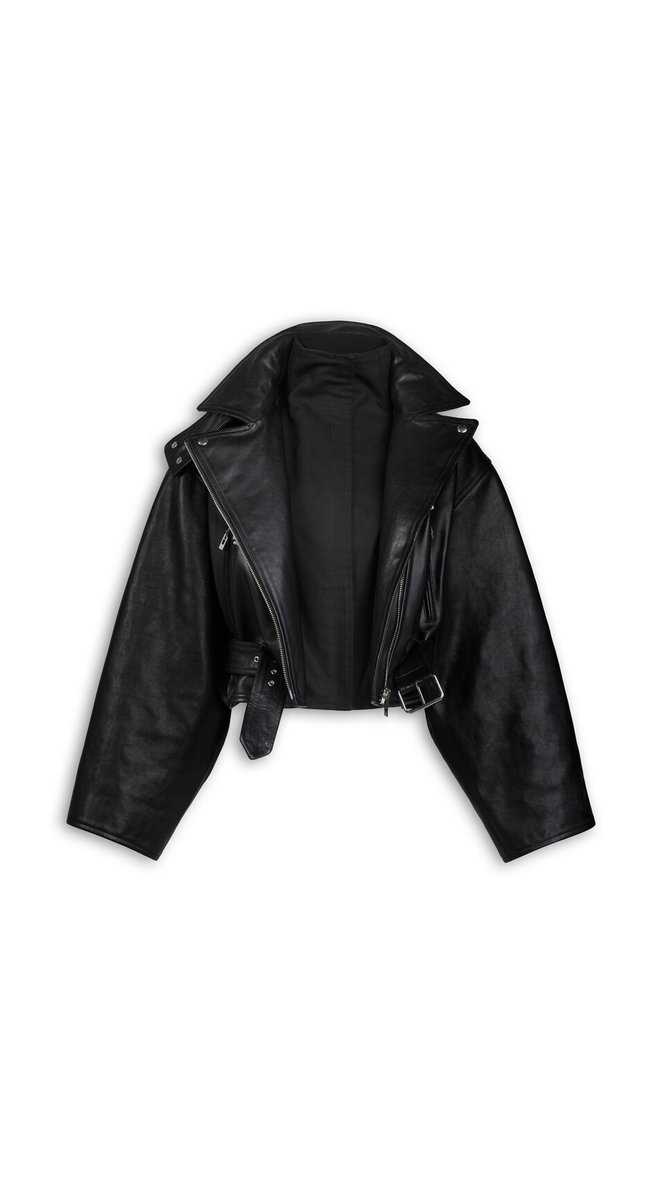 ALA&Iuml;A LAYERED LEATHER  BIKER JACKET BLACK - View 4