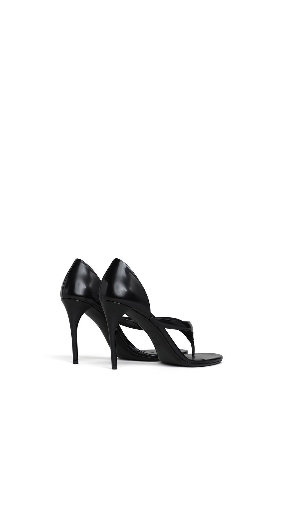 ALA&Iuml;A INFRADITO SANDALS IN PATENT CALFSKIN BLACK - View 3