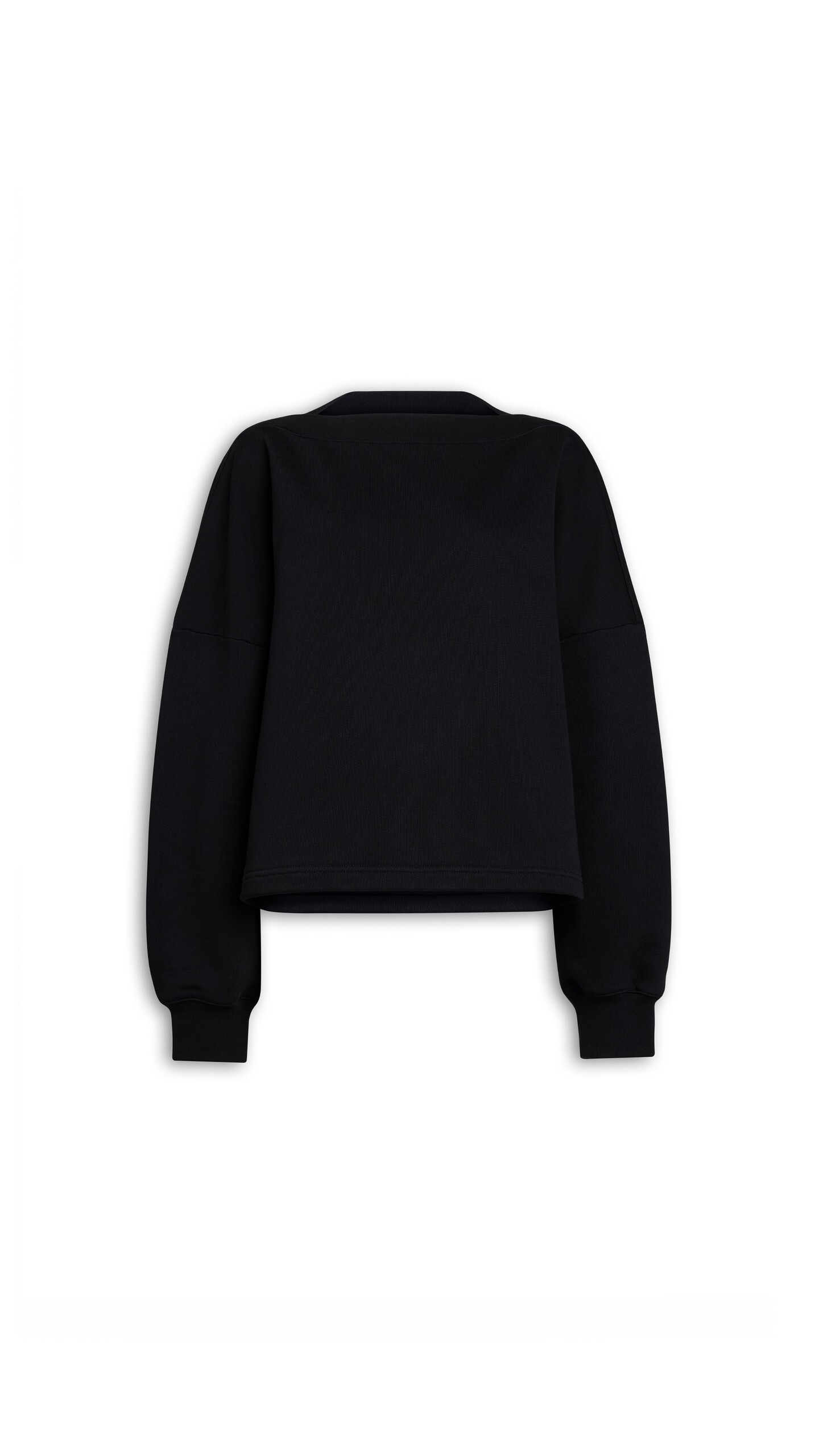 ALA&Iuml;A BOATNECK FLEECE SWEAT BLACK