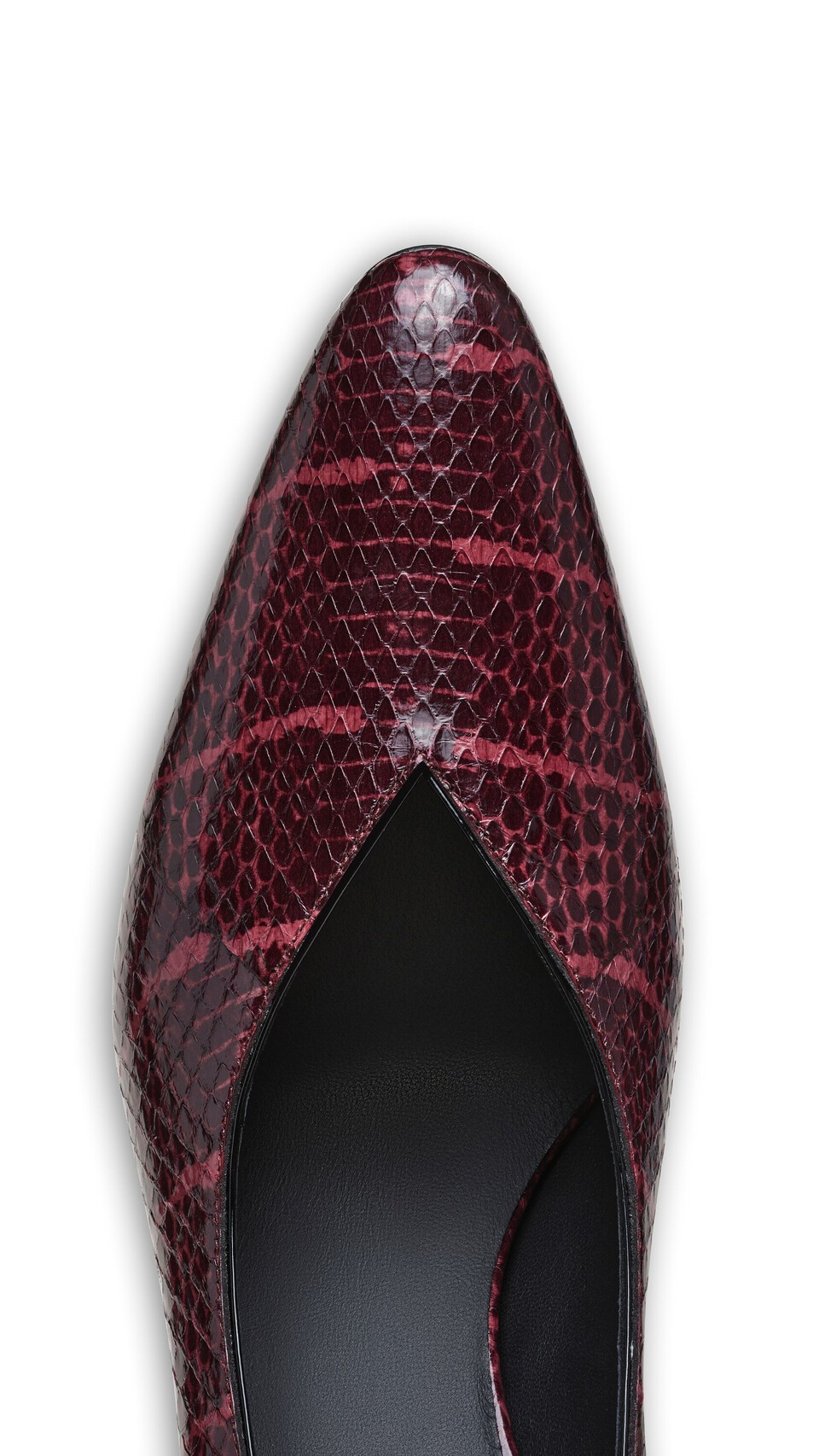 ALA&Iuml;A CONE PUMPS IN AYERS LEATHER BORDEAUX - View 4