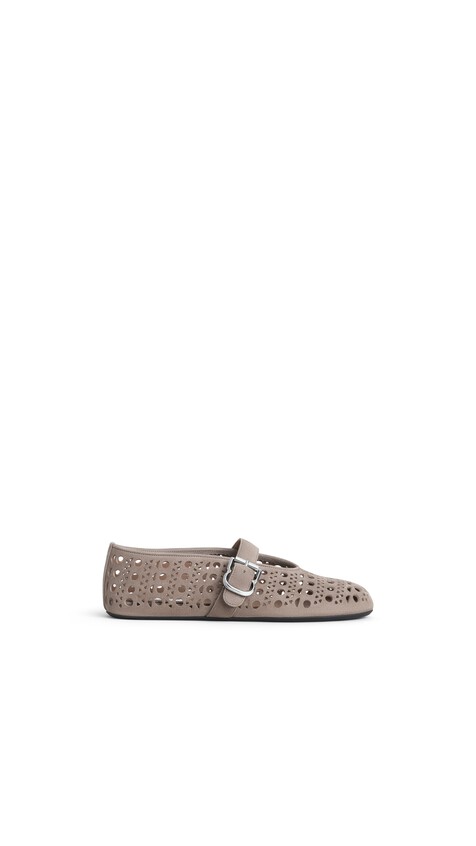 ALA&Iuml;A BALLET FLATS VIENNE IN SUEDE MIST