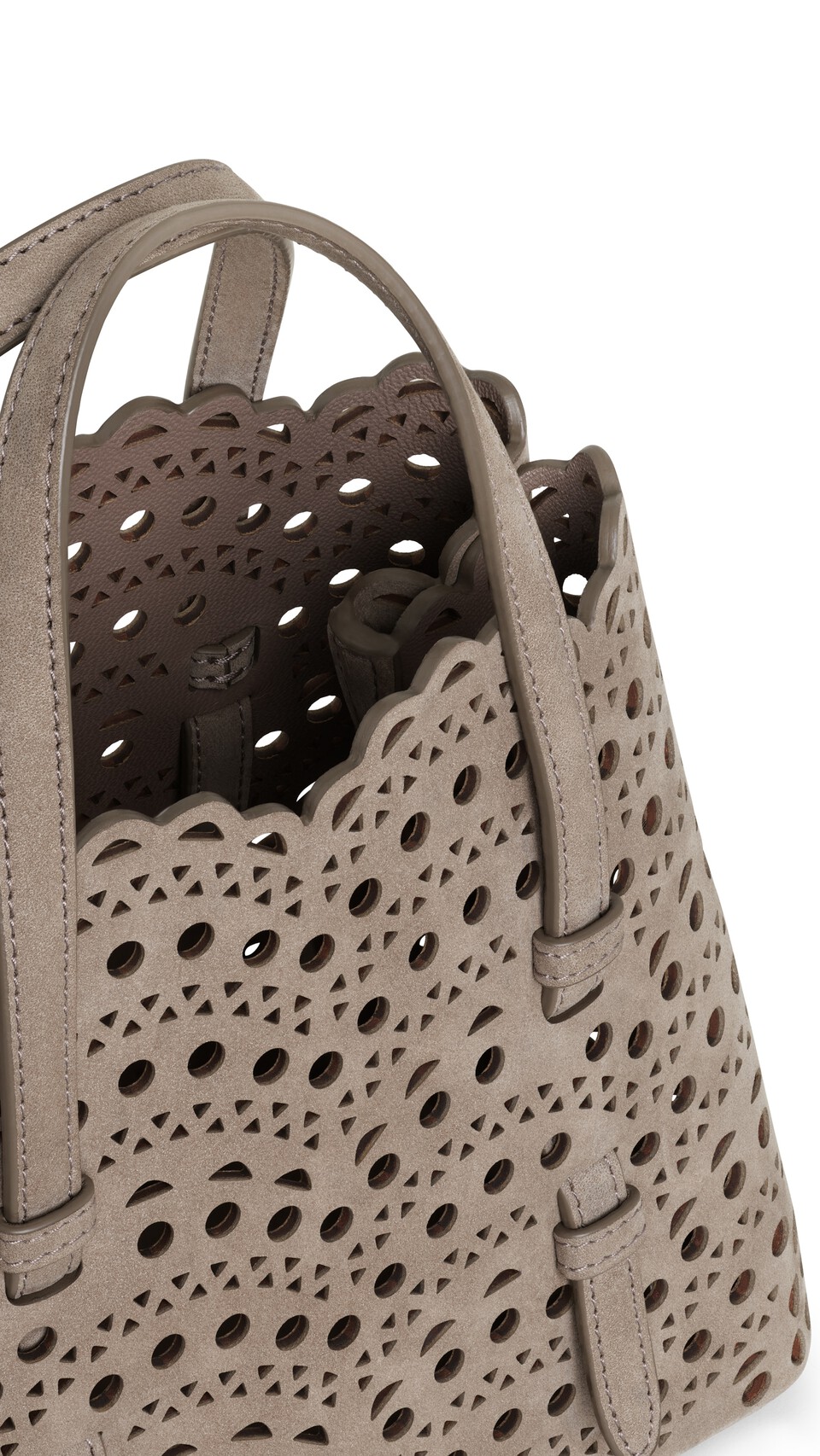 ALA&Iuml;A MINA 20 IN PERFORATED VIENNE NUBUCK  MIST - View 3